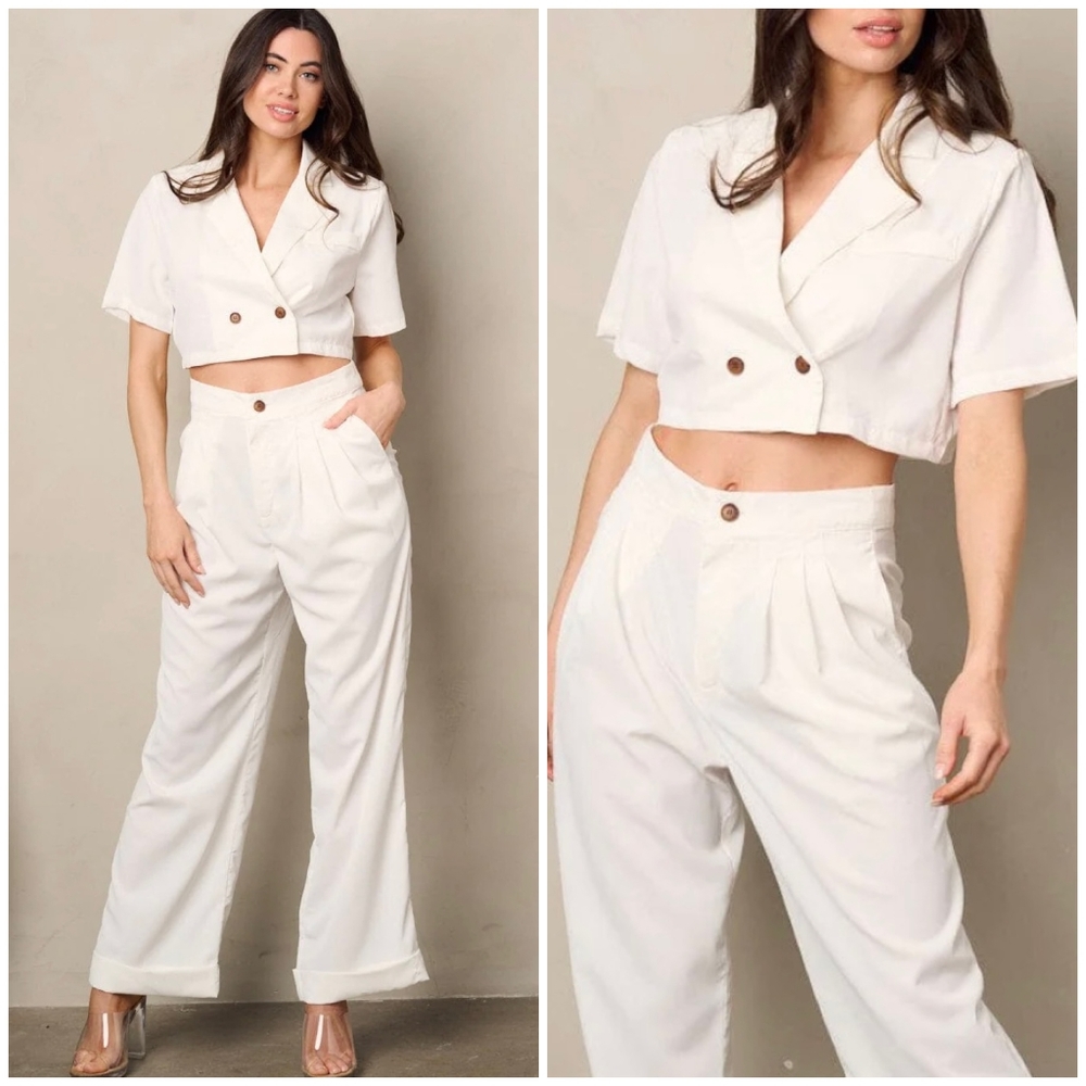 HYFVE Chic White 2-Piece Pants Set - Picture 4 of 6